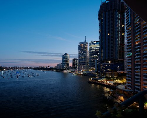 Premium waterfront view of an Australian city at dusk